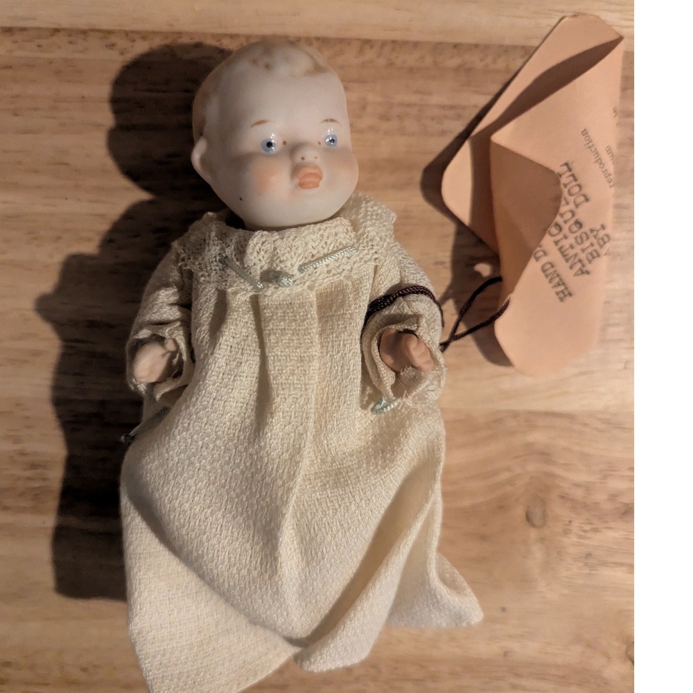Vintage Shackman Antique Bisque Baby Doll 5" Hand Dressed Japan 3511 w/ Tag